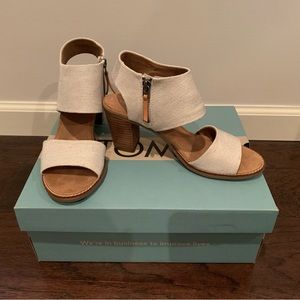 TOMS brand heel. Size 8. Worn twice.